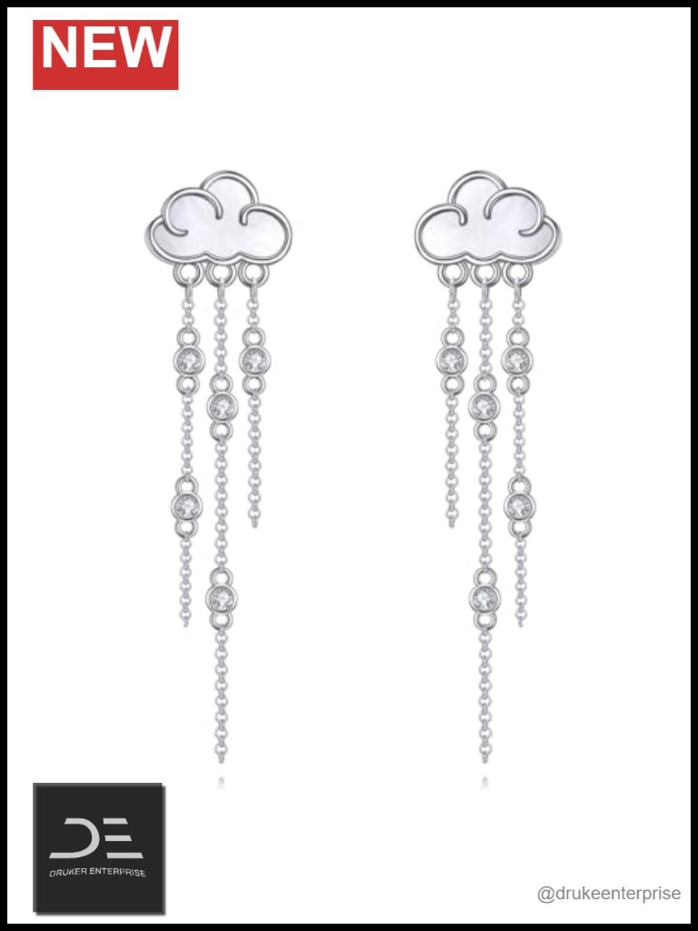 925 Sterling Silver Dangle Stud Earrings for Women Hypoallergenic Crystal